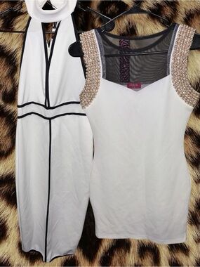 (SIZE US 8 / SIZE M) SHASA and BOOHOO White Dresses